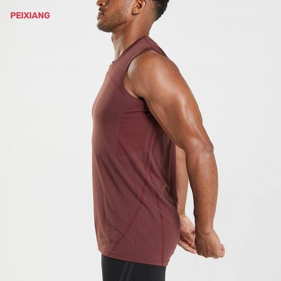 Men's burgundy sport vest side and body fit