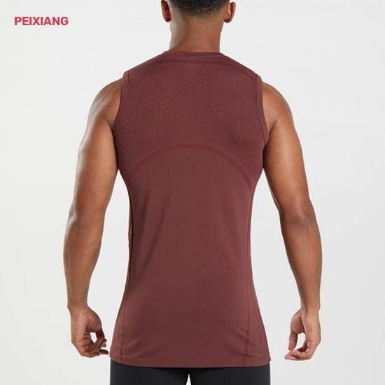 Men's burgundy sport vest breathable mesh back