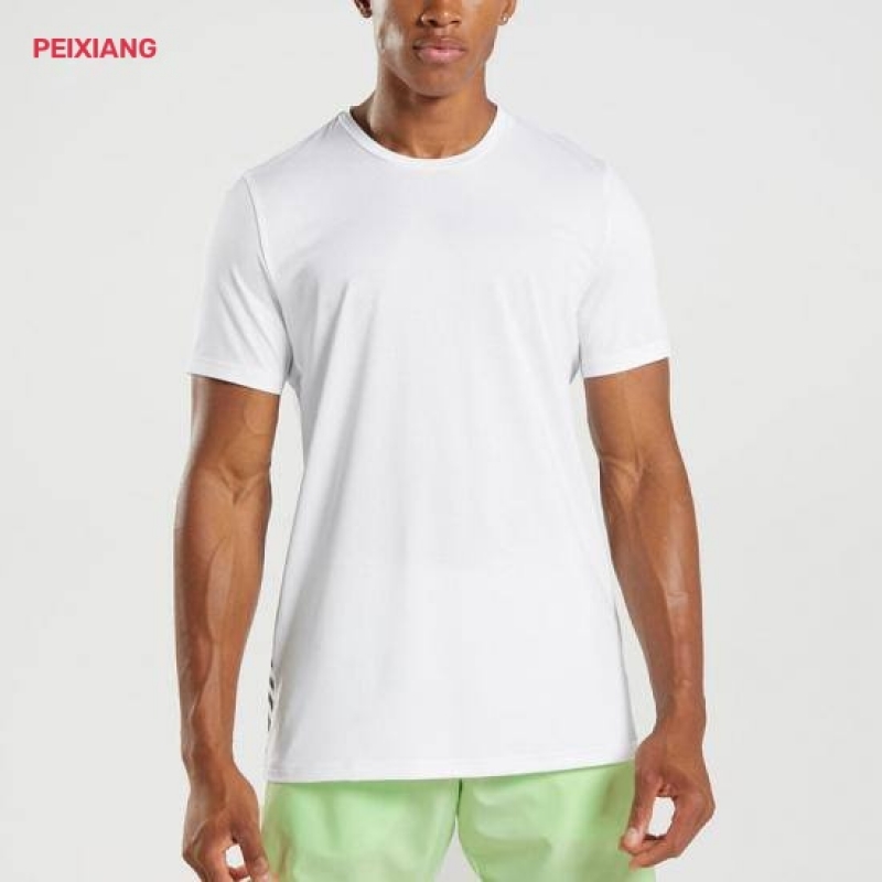 Factory men's white sports t-shirt front half view