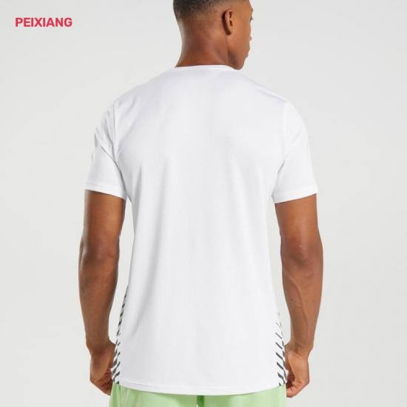 Factory men's white sports t-shirt back view