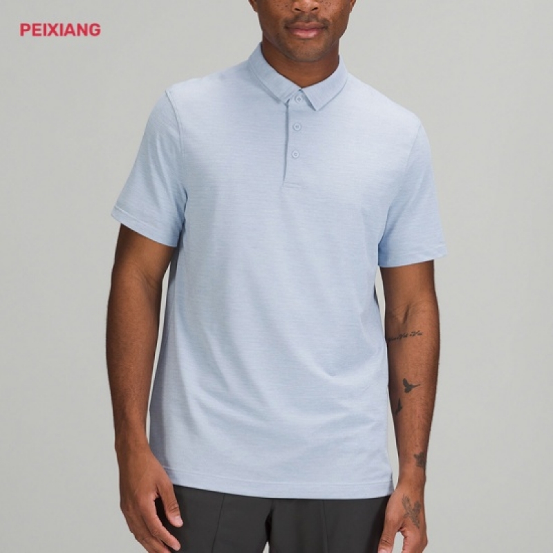 Light Blue polo shirt back view