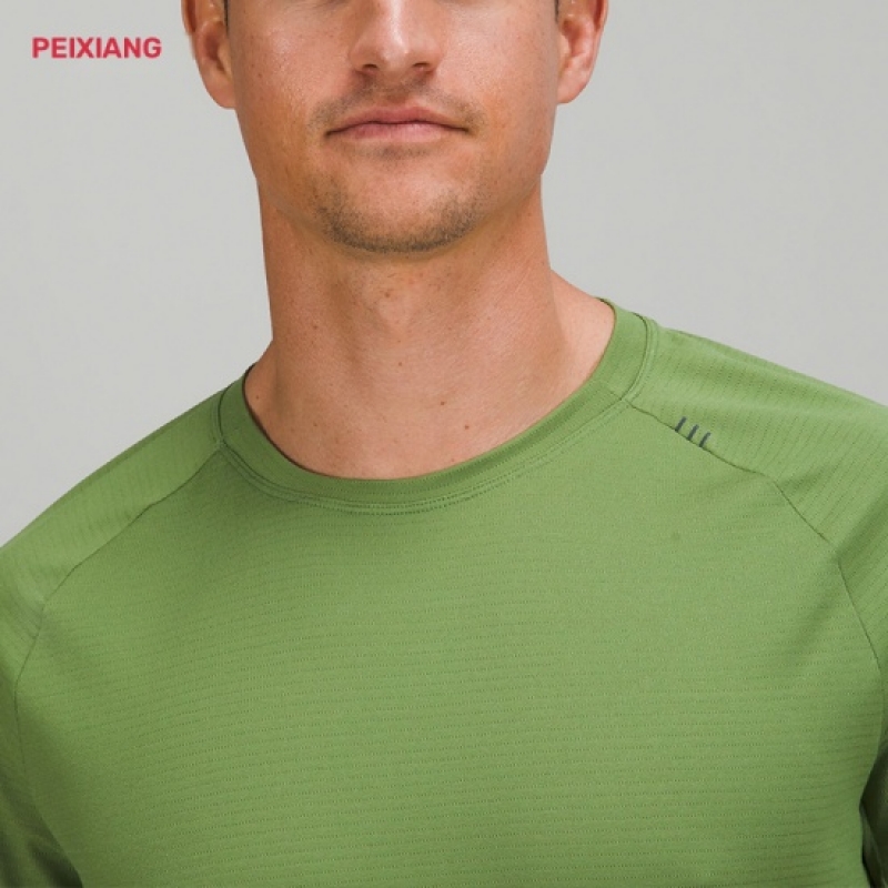 Men's dry-fit stitch-trim t-shirt in Olive Green front
