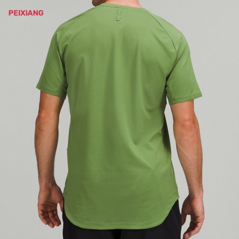 Olive Green stitch-trim t-shirt front detail