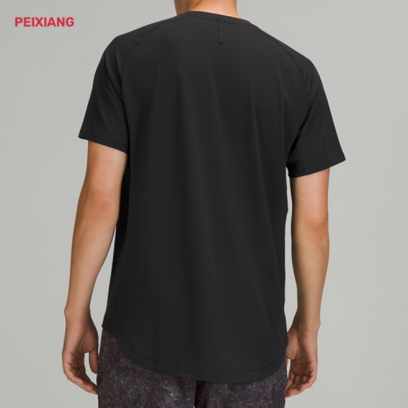 Black stitch-trim t-shirt front