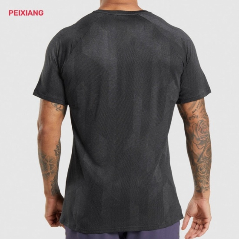 Dark grey training t-shirt back view