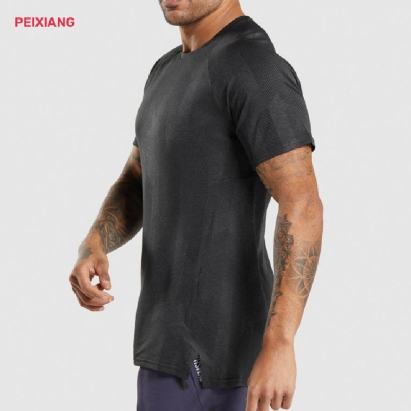Dark grey training t-shirt side fit