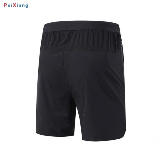 Men's black running shorts with t-shirt front view