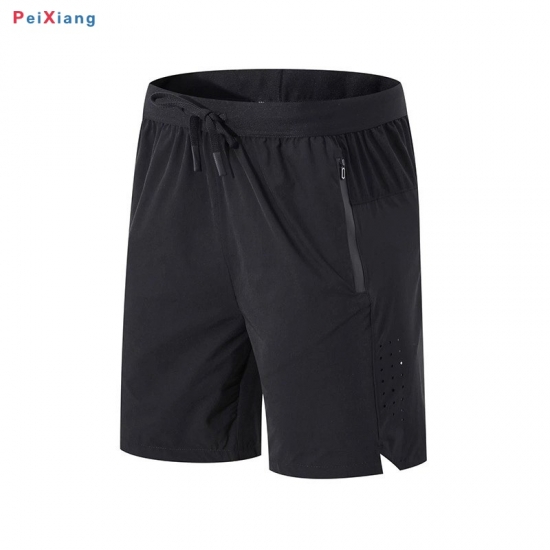 Men's grey running shorts flat lay front