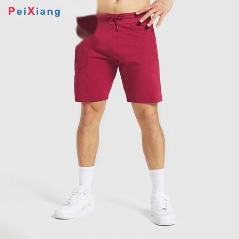 Men's running shorts in Burgundy gray front