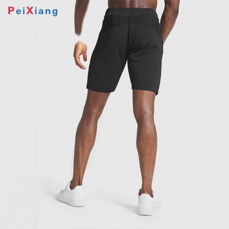 Black running shorts back view