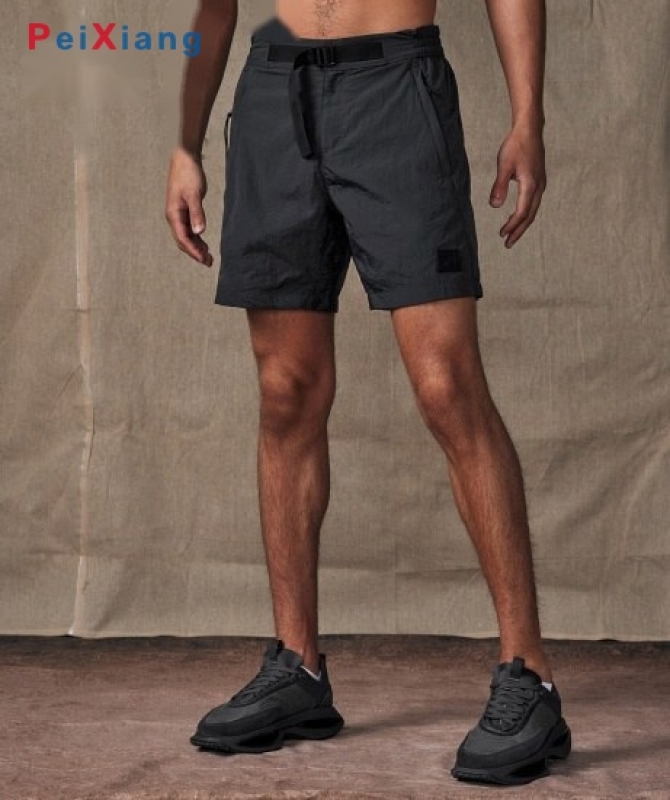 Men's dark grey urban training shorts front