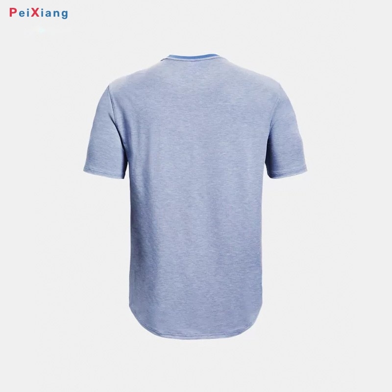 Men's light blue loose training tee flat lay back