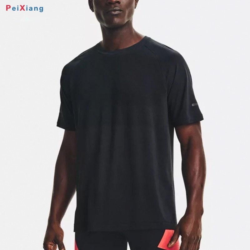 Men's black basketball training tee front fit