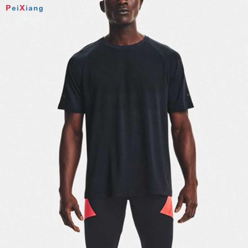 Men's black basketball training tee back view
