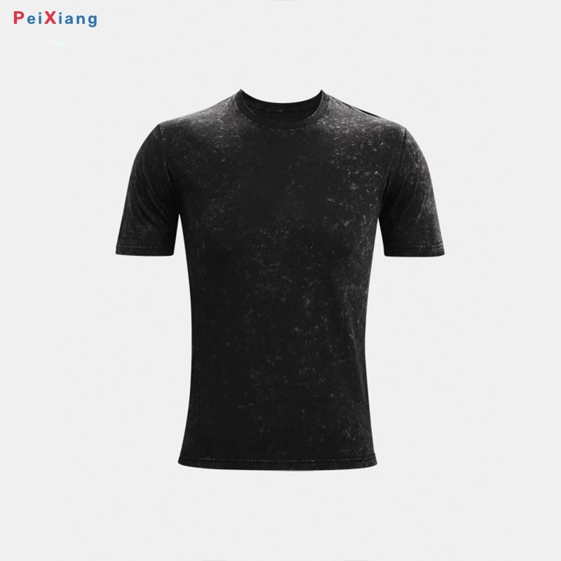 Men's black basketball training tee flat lay