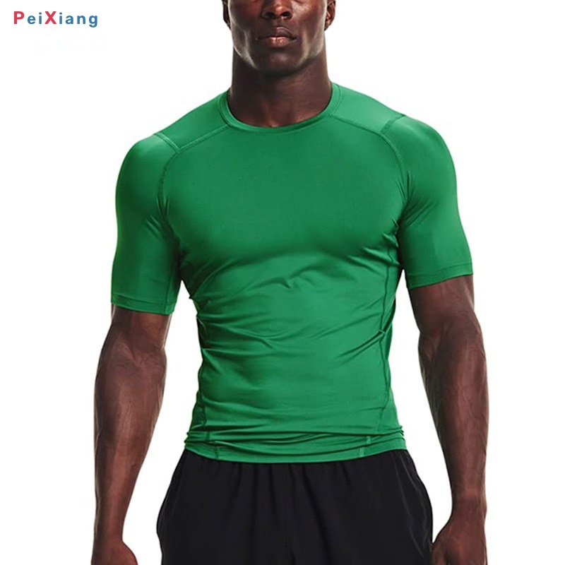Men's green compression tee front fit