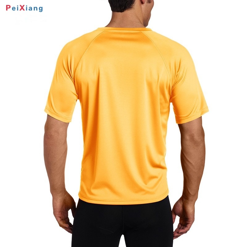 Men's yellow surf training tee back view