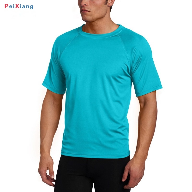 Men's teal surf training tee front fit