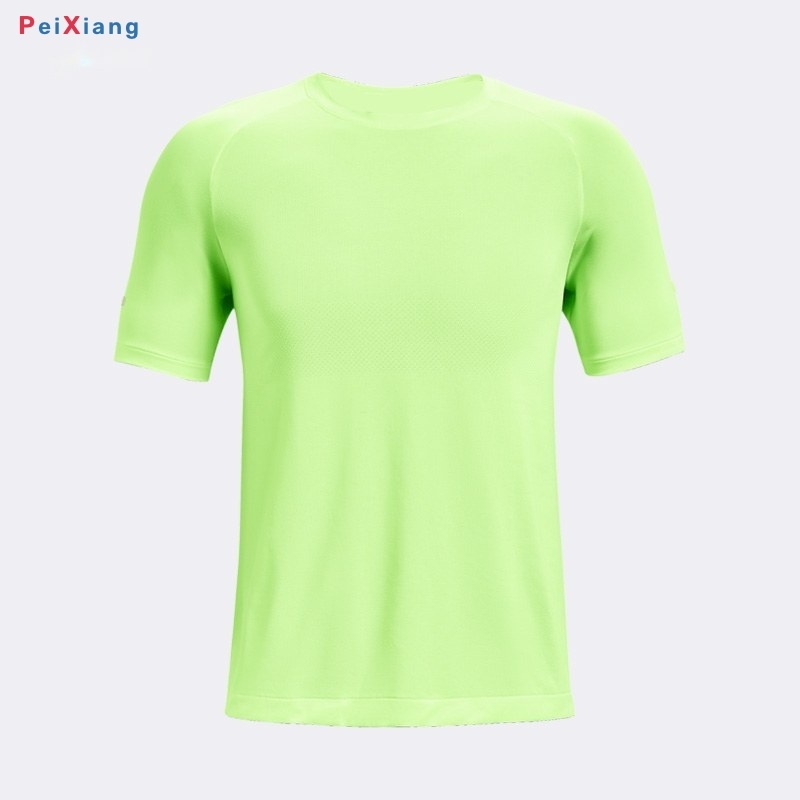 Men's neon green loose fit quick dry tee flat lay front
