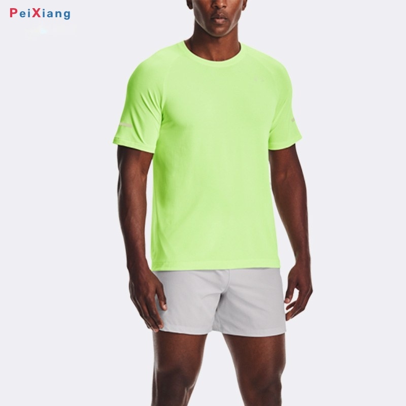 Men's neon green loose fit quick dry tee full body