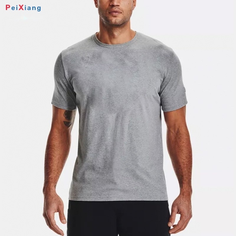Men's grey baseball training tee front fit