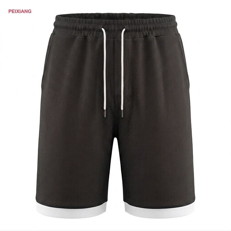 Light grey training shorts hidden drawcord detail