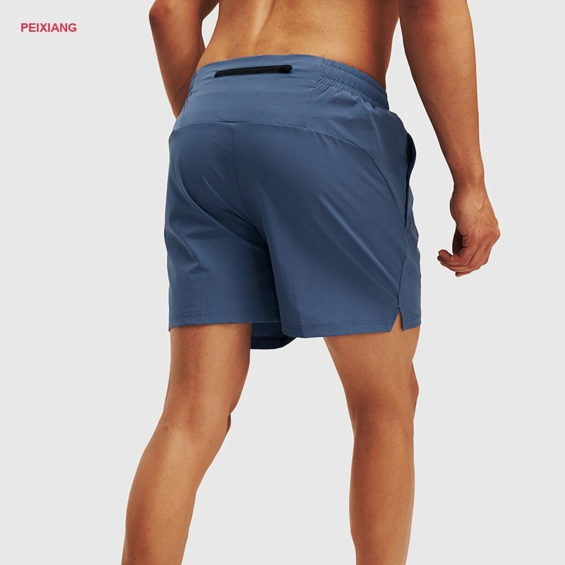 Men's lime yellow running shorts back with mesh panel
