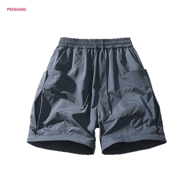 Men's deep teal training shorts back with hidden zip pocket
