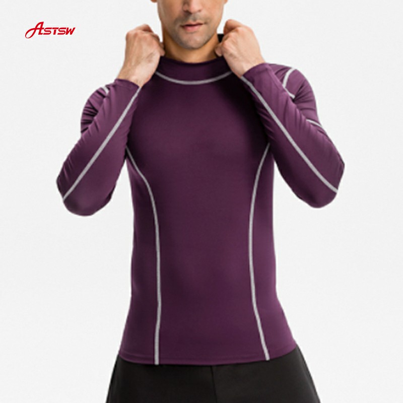 Mens High Elastic Color Matching Shirts 