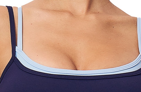 Fake-layering neckline detail