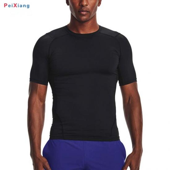Men's Compression Training T-Shirt Black Blue Green PEIXIANG