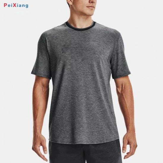 Men's Heather Grey Fitness Training T-Shirt PEIXIANG
